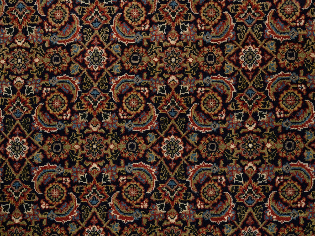 Fine Oriental hand-knotted wool/silk rug in Black & Red, 5'9" x 5'9" — SKU O062349 (view 5)