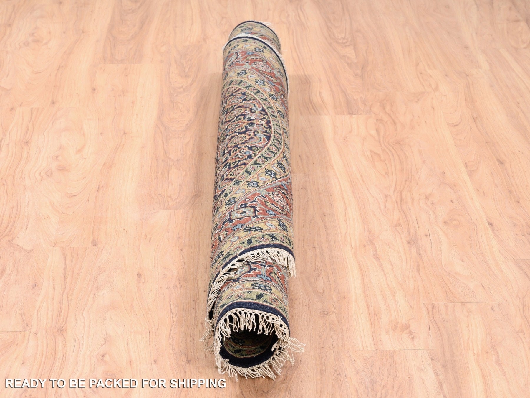 Fine Oriental hand-knotted wool/silk rug in Black & Red, 5'9" x 5'9" — SKU O062349 (view 6)