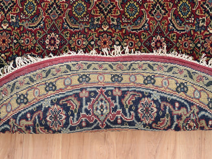 Red 6'0" x 6'1" Traditional Hand knotted Wool/Silk Rug - Sku: O062350