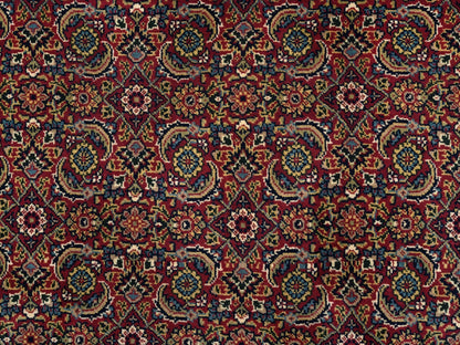 Red 6'0" x 6'1" Traditional Hand knotted Wool/Silk Rug - Sku: O062350