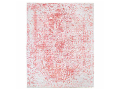 Transitional hand-knotted wool/pure silk rug in Pink, 12'2" x 15' — SKU O062356