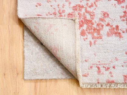 Pink 12'2" x 15'0" Transitional Hand knotted Wool/Silk Rug - Sku: O062356