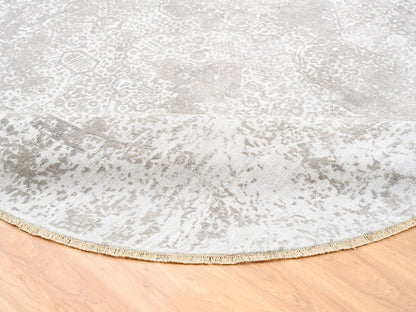 Transitional hand-knotted wool/pure silk rug in Gray, 10' x 10' — SKU O062368 (view 7)