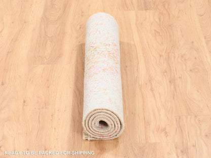 Pink 3'0" x 5'0" Modern / Contemporary Hand knotted Wool/Silk Rug - Sku: O062371