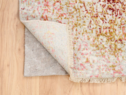 Pink 3'1" x 4'10" Modern / Contemporary Hand knotted Wool/Silk Rug - Sku: O062372