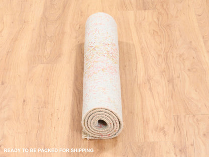 Pink 3'1" x 4'10" Modern / Contemporary Hand knotted Wool/Silk Rug - Sku: O062372