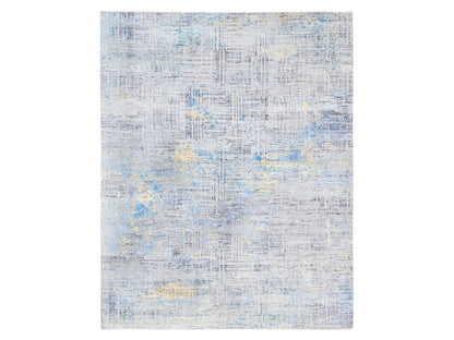 Grey 8'1" x 10'0" Modern / Contemporary Hand knotted Wool/Silk Rug - Sku: O062405