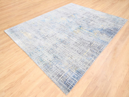 Modern / Contemporary hand-knotted wool/silk rug in Gray, 8'1" x 10' — SKU O062405 (view 3)