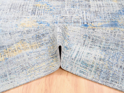 Grey 8'1" x 10'0" Modern / Contemporary Hand knotted Wool/Silk Rug - Sku: O062405