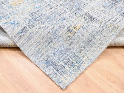 Grey 8'1" x 10'0" Modern / Contemporary Hand knotted Wool/Silk Rug - Sku: O062405