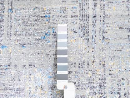 Grey 8'1" x 10'0" Modern / Contemporary Hand knotted Wool/Silk Rug - Sku: O062405