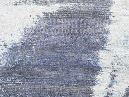 Modern / Contemporary hand-knotted wool/silk rug in Blue, 7'10" x 10' — SKU O062411 (view 8)