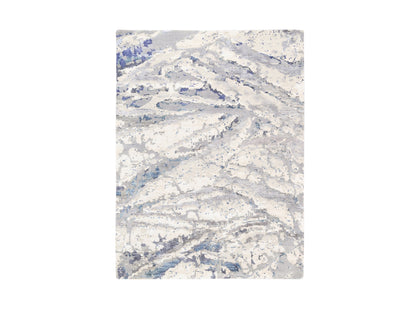 Ivory 4'1" x 5'9" Modern and Contemporary Hand knotted Wool/Silk Rug - Sku: O062429