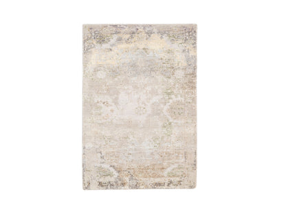 Modern / Contemporary hand-knotted wool/silk rug in Beige, 3' x 5' — SKU O062431