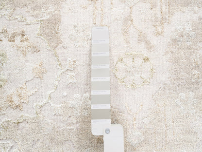 Modern / Contemporary hand-knotted wool/silk rug in Beige, 3' x 5' — SKU O062431 (view 4)