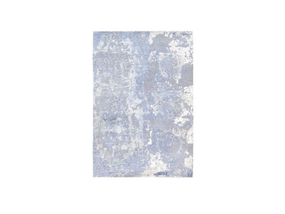 Grey 3'1" x 5'1" Modern / Contemporary Hand knotted Wool/Silk Rug - Sku: O062435