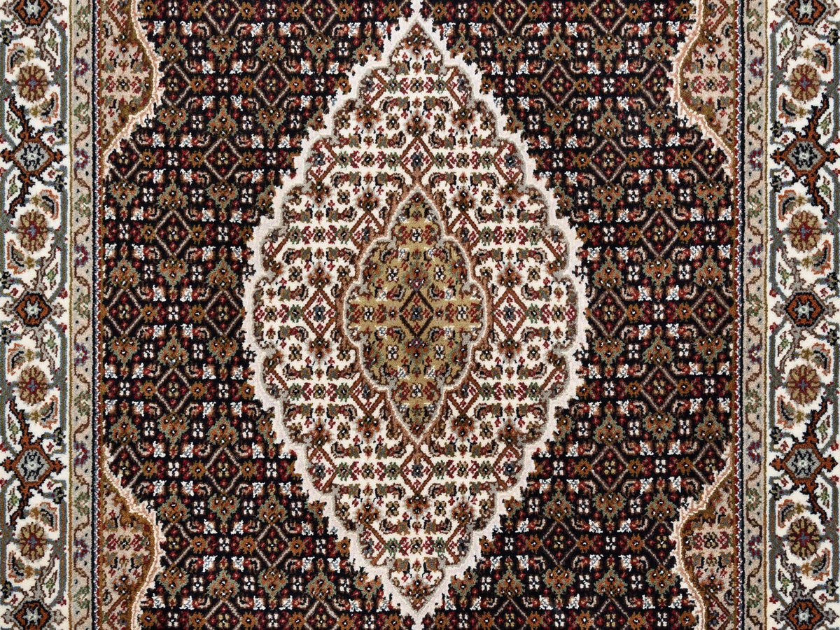 Tabriz Fine Oriental hand-knotted wool rug in Black & Ivory, 3'10" x 6' — SKU O062488 (view 5)
