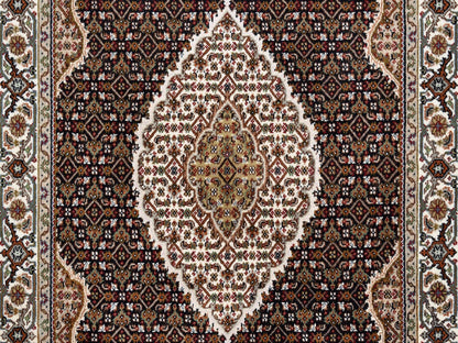 Tabriz Fine Oriental hand-knotted wool rug in Black & Ivory, 3'10" x 6' — SKU O062488 (view 5)