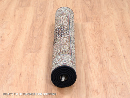 Tabriz Fine Oriental hand-knotted wool rug in Black & Ivory, 3'10" x 6' — SKU O062488 (view 6)