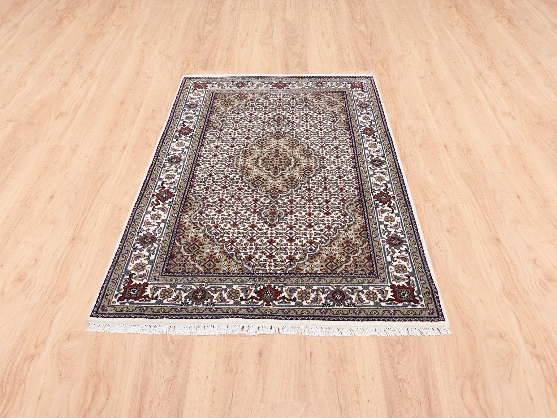 Tabriz Fine Oriental hand-knotted wool rug in Ivory, 3'8" x 6' — SKU O062489 (view 2)