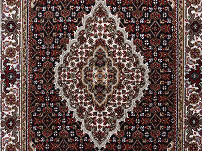 Tabriz Fine Oriental hand-knotted wool rug in Black & Ivory, 3'2" x 5'4" — SKU O062491 (view 5)