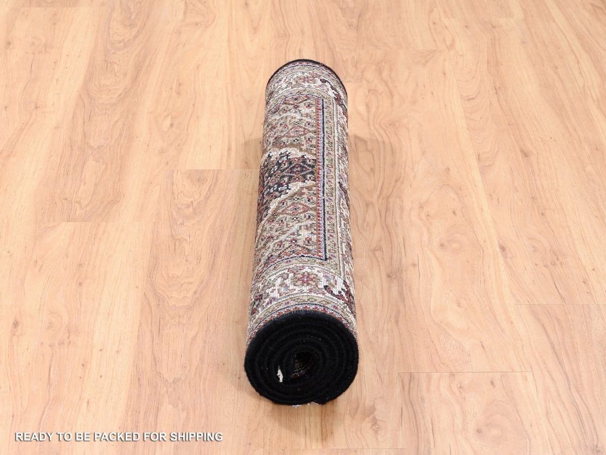 Tabriz Fine Oriental hand-knotted wool rug in Black & Ivory, 3'2" x 5'4" — SKU O062491 (view 6)