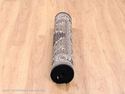 Tabriz Fine Oriental hand-knotted wool rug in Black & Ivory, 3'2" x 5'4" — SKU O062491 (view 6)