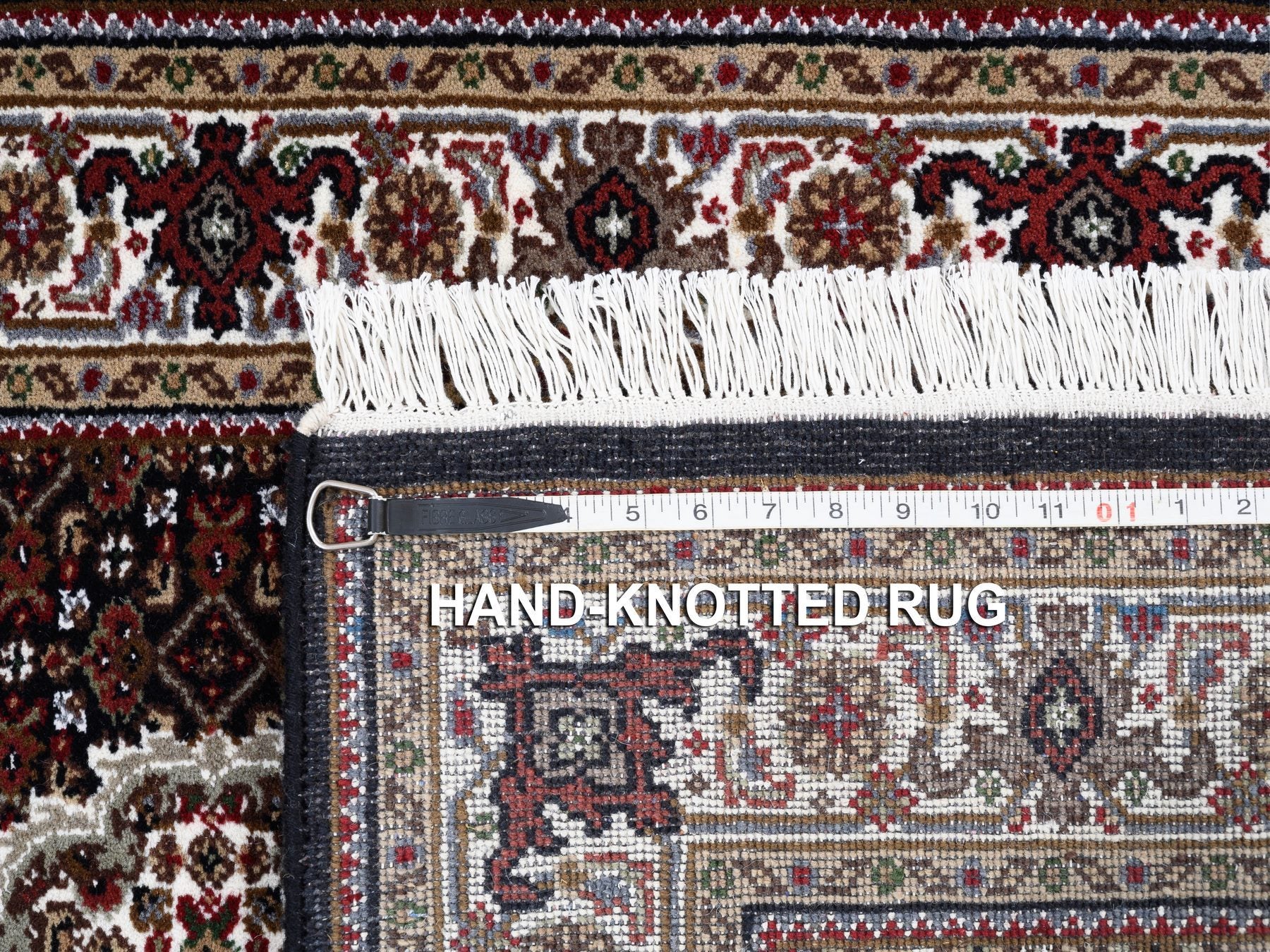 Tabriz Fine Oriental hand-knotted wool rug in Black & Ivory, 3'2" x 5'4" — SKU O062491 (view 8)