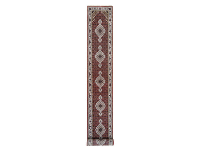 Red 2'6" x 16'3" Traditional Hand knotted Wool/Silk Rug - Sku: O062509