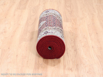 Red 2'6" x 16'3" Traditional Hand knotted Wool/Silk Rug - Sku: O062509