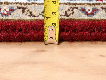 Red 2'6" x 16'3" Traditional Hand knotted Wool/Silk Rug - Sku: O062509