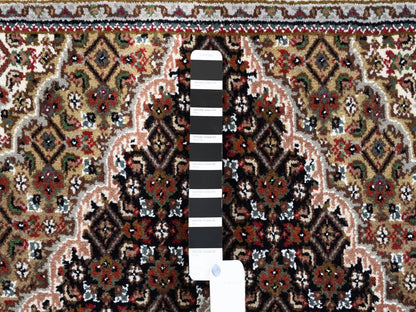Tabriz Fine Oriental hand-knotted wool rug in Black & Ivory, 3'2" x 5'6" — SKU O062533 (view 4)