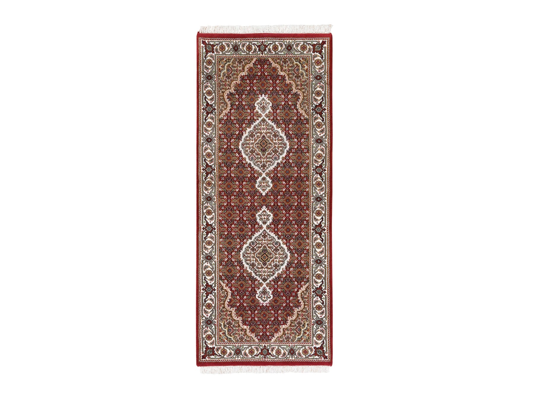 Red 2'7" x 6'8" Traditional Hand knotted Wool Rug - Sku: O062537