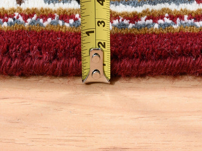 Red 2'7" x 6'8" Traditional Hand knotted Wool Rug - Sku: O062537