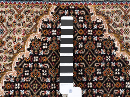 Tabriz Fine Oriental hand-knotted wool rug in Black & Ivory, 3'10" x 6' — SKU O062619 (view 4)