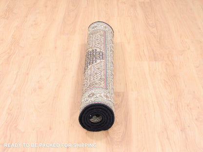 Tabriz Fine Oriental hand-knotted wool rug in Black & Ivory, 3'10" x 6' — SKU O062619 (view 6)