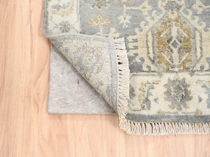 Grey 2'8" x 17'10" Traditional Hand knotted Wool Rug - Sku: O062646