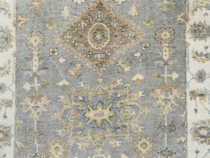 Grey 2'8" x 17'10" Traditional Hand knotted Wool Rug - Sku: O062646