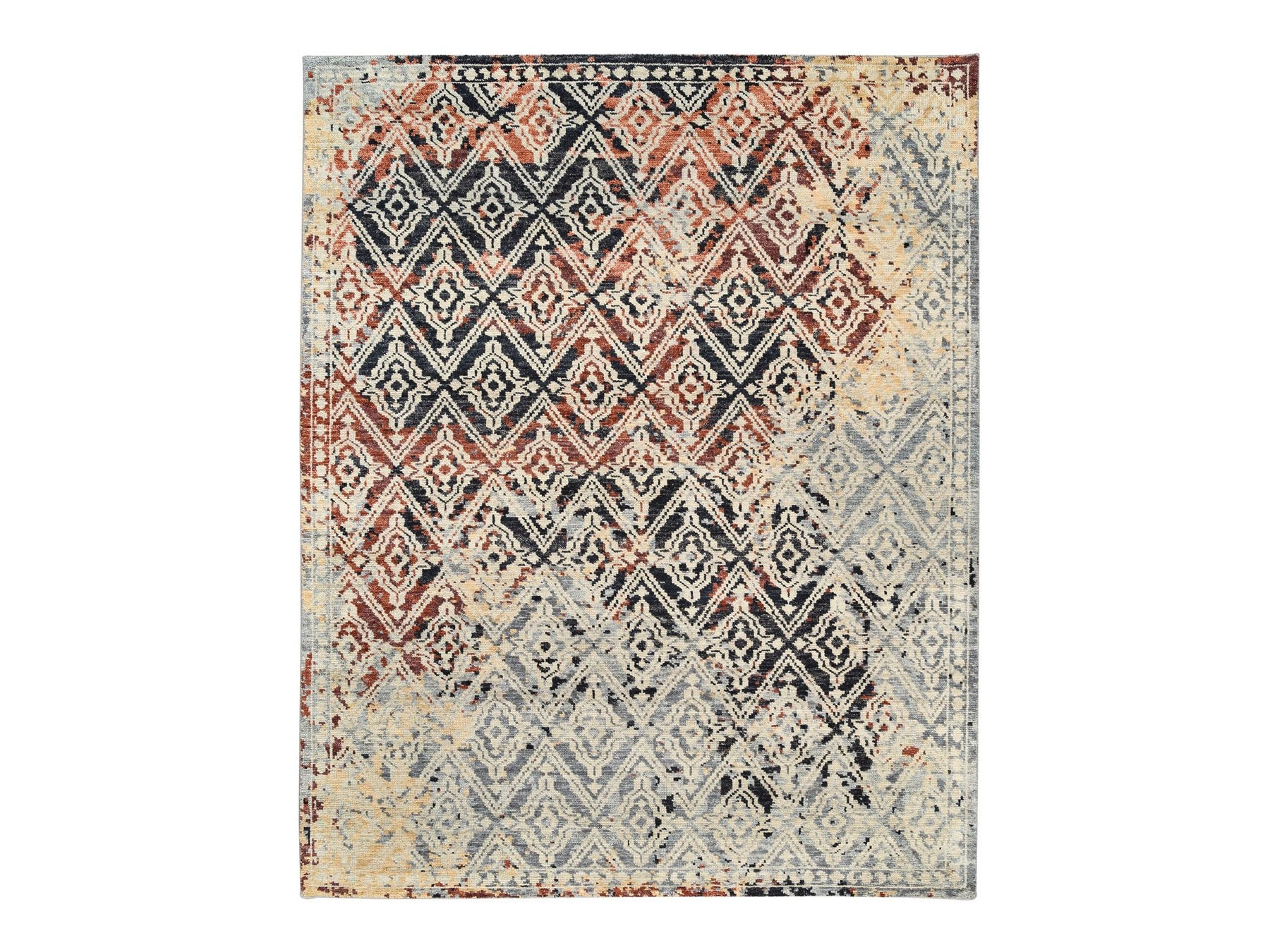 Tribal & Geometric hand-knotted wool rug in Black, 8'1" x 10'1" — SKU O062649