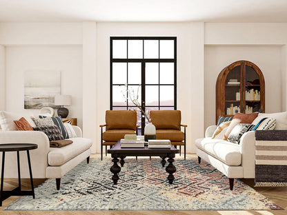 Tribal & Geometric hand-knotted wool rug in Black, 8'1" x 10'1" — SKU O062649 (view 2)