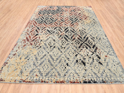 Tribal & Geometric hand-knotted wool rug in Black, 8'1" x 10'1" — SKU O062649 (view 3)