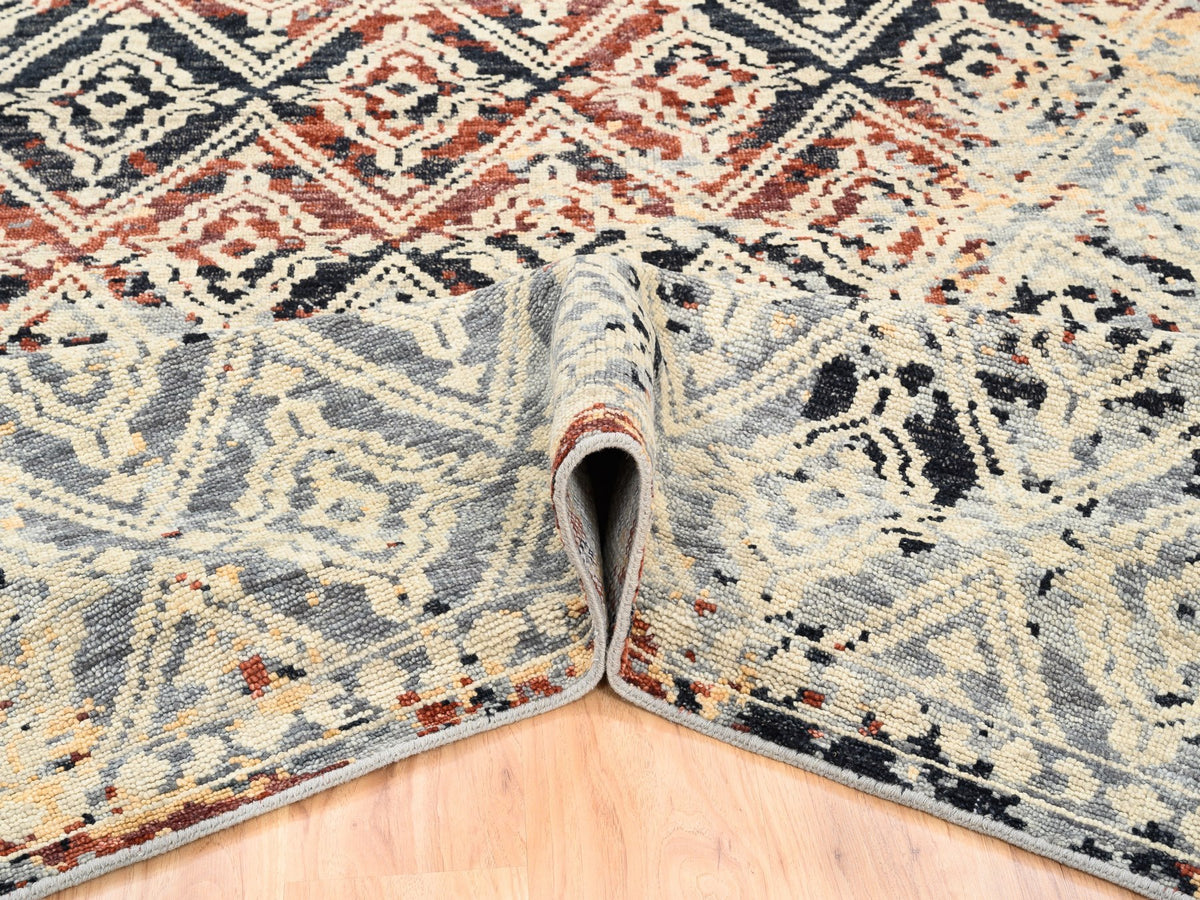Tribal & Geometric hand-knotted wool rug in Black, 8'1" x 10'1" — SKU O062649 (view 6)