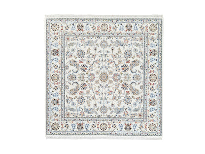 Ivory 5'9" x 5'9" Fine Oriental Hand knotted Wool Rug - Sku: O062789