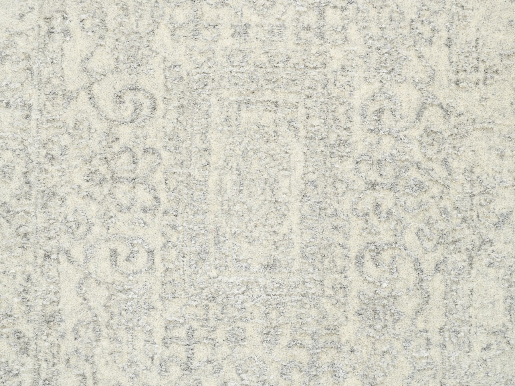 Modern / Contemporary hand-knotted wool/silk runner in Beige, 2'6" x 8' — SKU O062846 (view 5)
