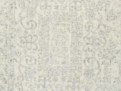 Modern / Contemporary hand-knotted wool/silk runner in Beige, 2'6" x 8' — SKU O062846 (view 5)