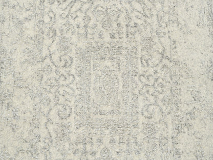 Modern / Contemporary hand-knotted wool/art silk runner in Beige, 2'6" x 10'1" — SKU O062854 (view 5)