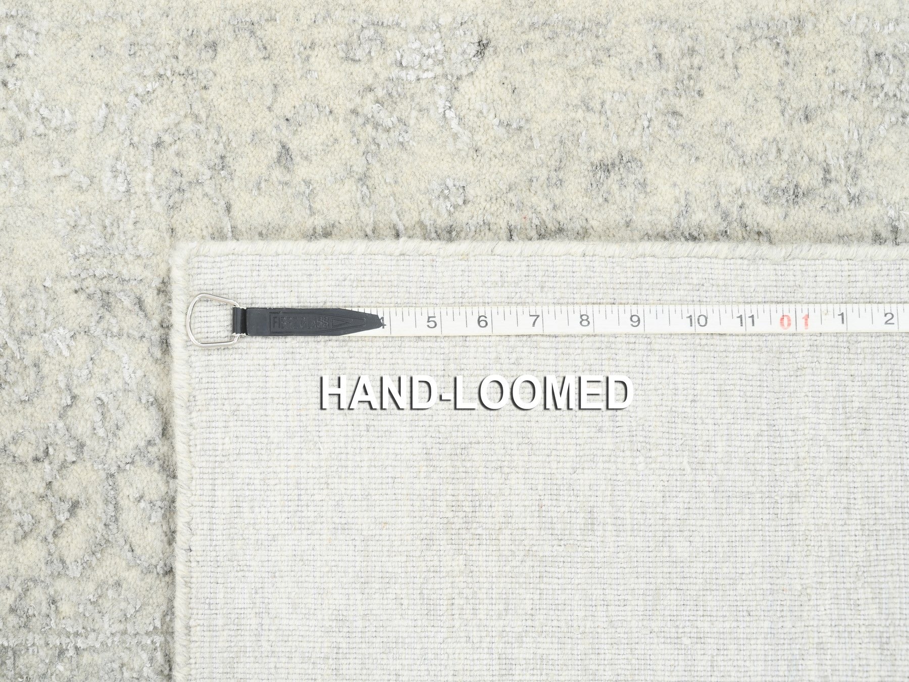 Modern / Contemporary hand-knotted wool/art silk runner in Beige, 2'6" x 10'1" — SKU O062854 (view 8)
