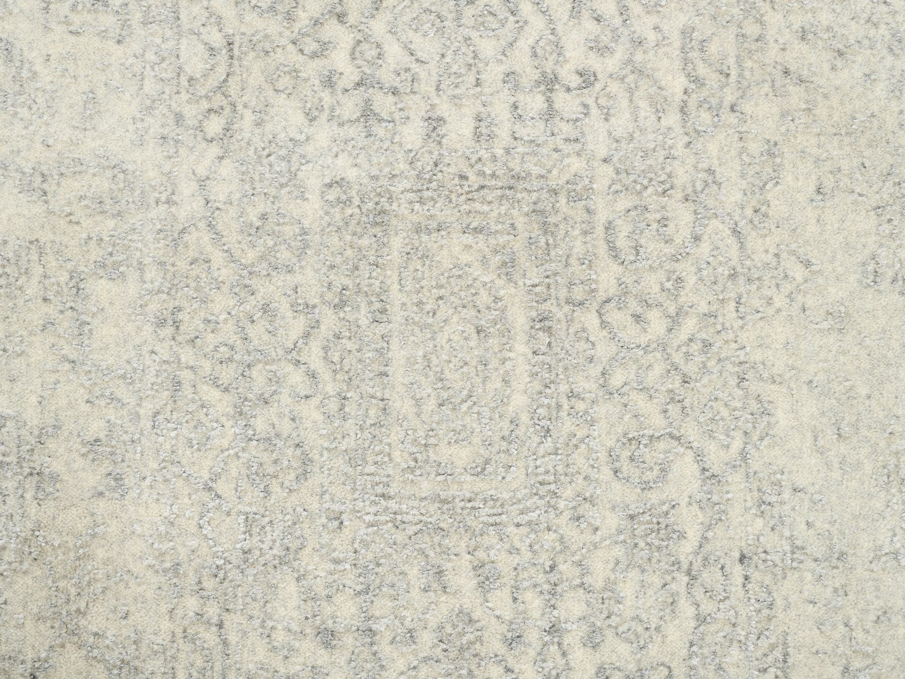 Modern / Contemporary hand-knotted wool/art silk runner in Beige, 2'6" x 12' — SKU O062855 (view 5)