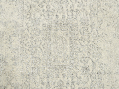 Modern / Contemporary hand-knotted wool/art silk runner in Beige, 2'6" x 12' — SKU O062855 (view 5)