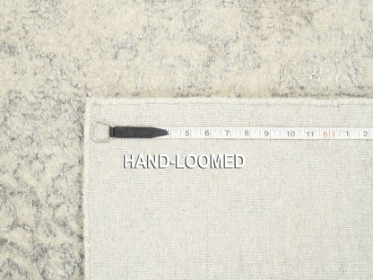 Modern / Contemporary hand-knotted wool/art silk runner in Beige, 2'6" x 12' — SKU O062855 (view 8)